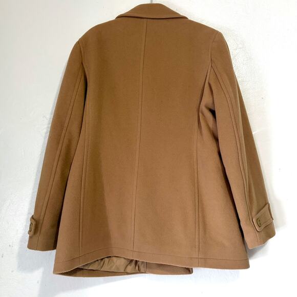 L.L.BEAN Classic 100% Wool Premium Italy Fabric Peacoat Coat in Camel Size 14 - Picture 5 of 16